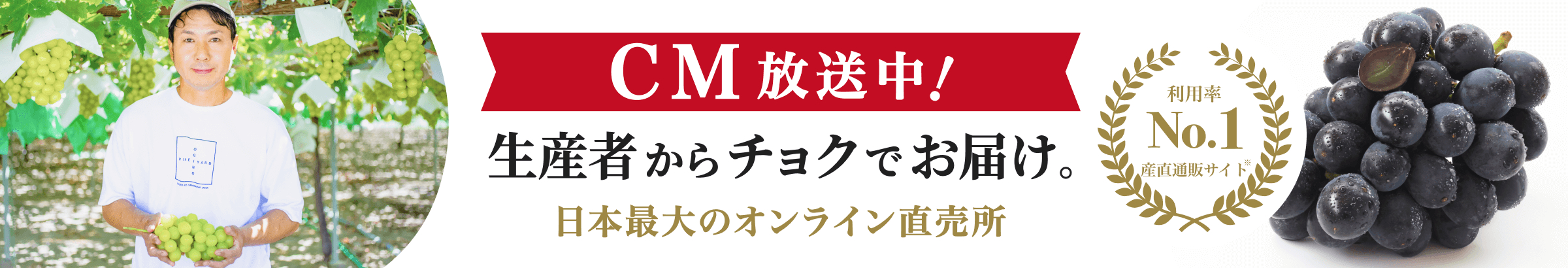 生産者からチョクでお届け。だから新鮮、だから美味しい。日本最大のオンライン直売所　利用率 No.1 産直通販サイト